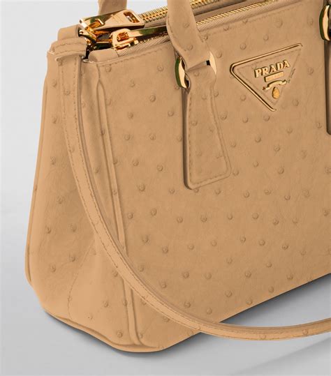 prada ostrich skin handbag|Prada galleria ostrich leather.